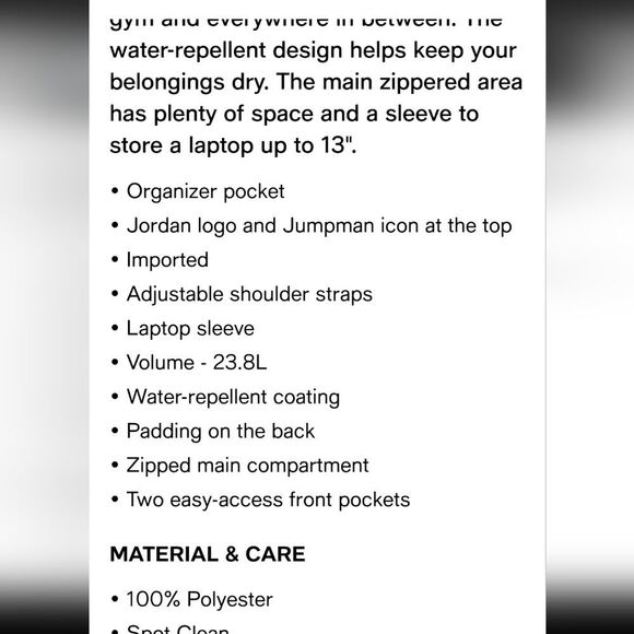 Jordan Jumpman Backpack- Pure Platinum - Picture 9 of 12